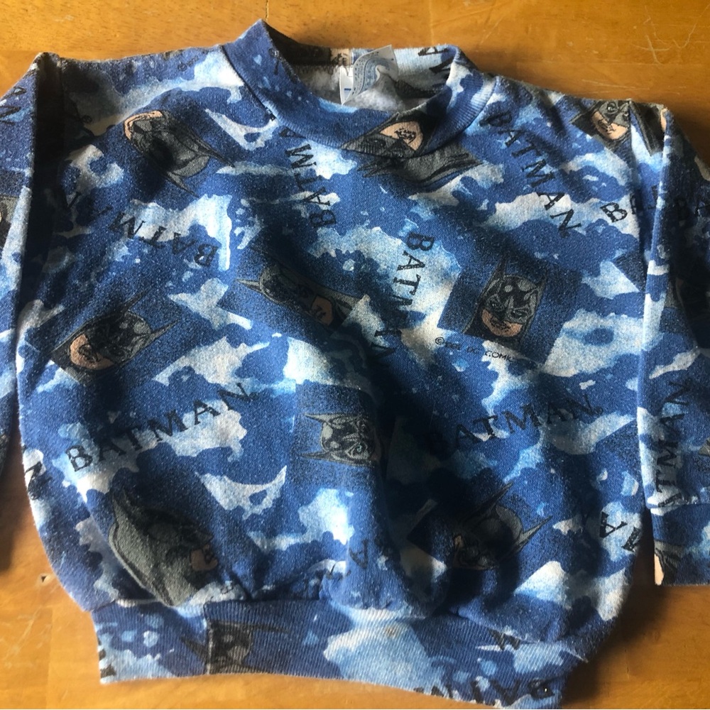90s Batman Blue Camouflage Graphic Sweatshirt